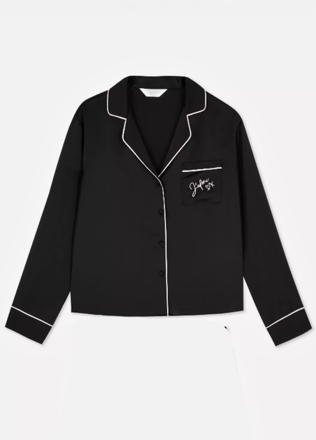 Сатинова пижамна рубашка Boyfriend Primark М для дома и сна Черный (8658) - изображение 5