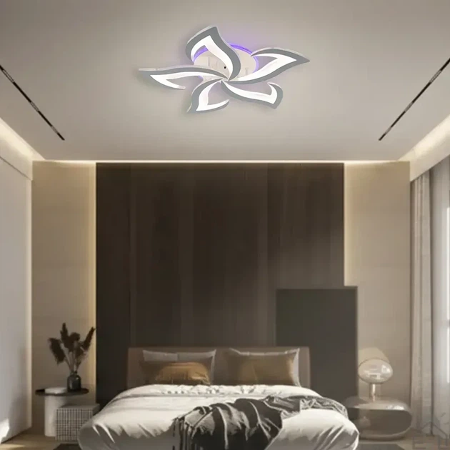 Управляемая светодиодная люстра ELLA RGB 42+10 Вт 5F RC 600x95 мм Белая ESLLSE - изображение 8