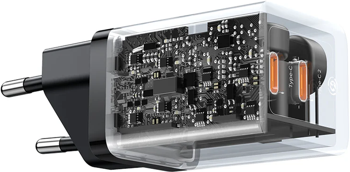 Мережевий зарядний пристрій Baseus GaN5 Pro Fast Charger 40W 2 x Type-C Black (CCGP180101) - зображення 5