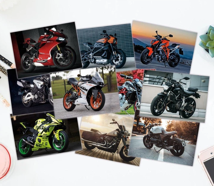 Набір постерів "Мотоцикли. Motorcycles. Motorbike" 10 шт, формат А4 - зображення 2