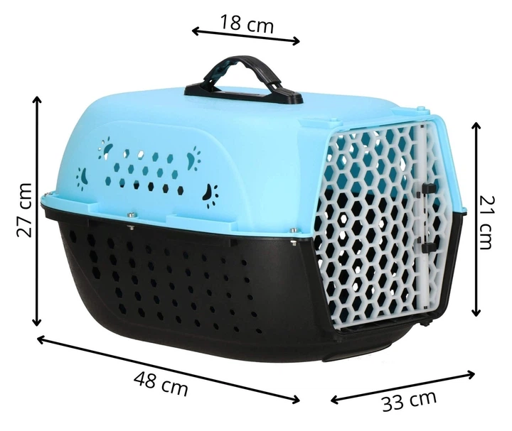 Сумка для транспортування собаки кота кролика Springos до 7 кг 48 x 33 x 27 см Чорно-блакитна (5907719433431) - зображення 3
