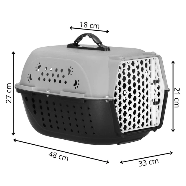 Сумка для транспортування собаки кота кролика Springos до 7 кг 48 x 33 x 27 см Чорно-сіра (5907719466149) - зображення 3