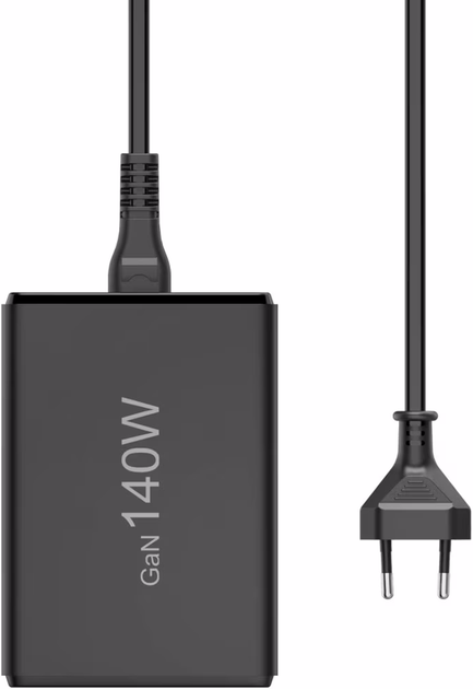 Zasilacz uniwersalny Hama GaN 140W PD/QC 3x USB-C 2x USB-A Black (201978) - obraz 2