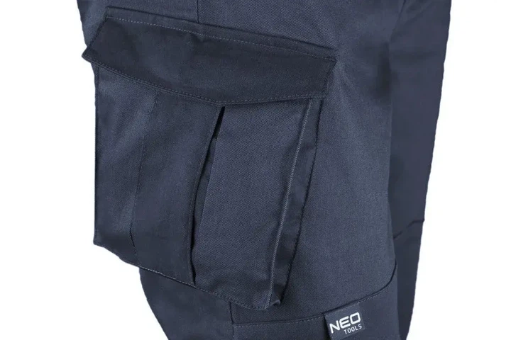 Штани робочі Neo Tools Camo Navy, відсік для наколінників, потрійний шов, L(52), синій темний (00133989) - изображение 5