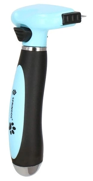 Szczotka do wyczesywania sierści Springos psa kota samoczyszcząca ostrze 5 cm Niebiesko-czarna (5907719419626) - obraz 5