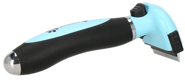 Szczotka do wyczesywania sierści Springos psa kota samoczyszcząca ostrze 5 cm Niebiesko-czarna (5907719419626) - obraz 8