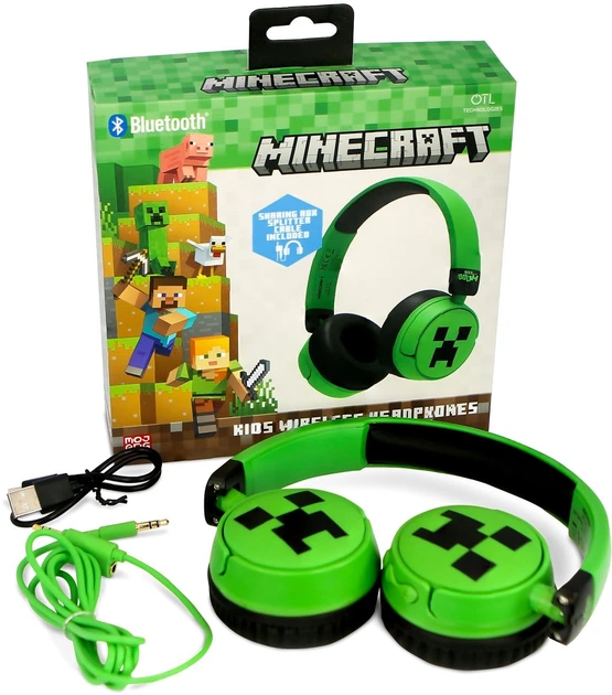 Słuchawki OTL Technologies Minecraft Wireless Green (5055371629126) (955555915402422) - Outlet - obraz 2