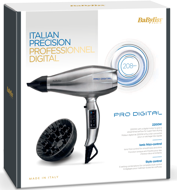 Suszarka do włosów BaByliss Pro Digital 6000E (3030050112399) (955555911479176) - Outlet - obraz 5