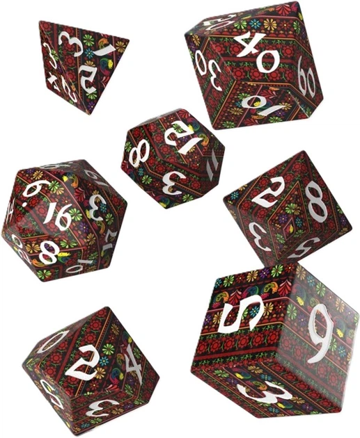 Zestaw kostek do gry Q Workshop Full Art: Krajka (5907699498185) - obraz 2