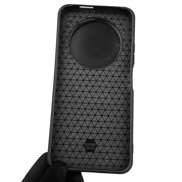 Чехол для Tecno Spark 30C (KL5n) бронированный с кольцом-держателем со шторкой чёрный - изображение 4