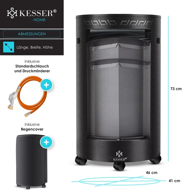 Газовый инфракрасный обогреватель KESSER 4200W белый 41 x 73 x 46 см - изображение 3