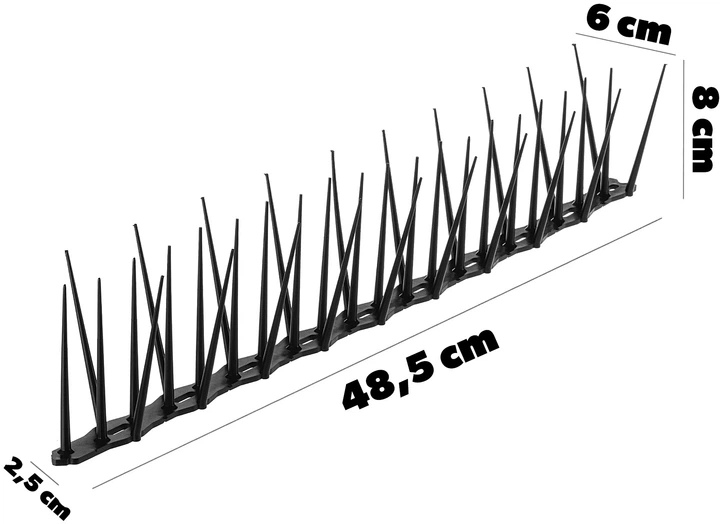 Шипи для відлякування птахів Kadax Dierre 24 шт Чорні (K10056) - зображення 4
