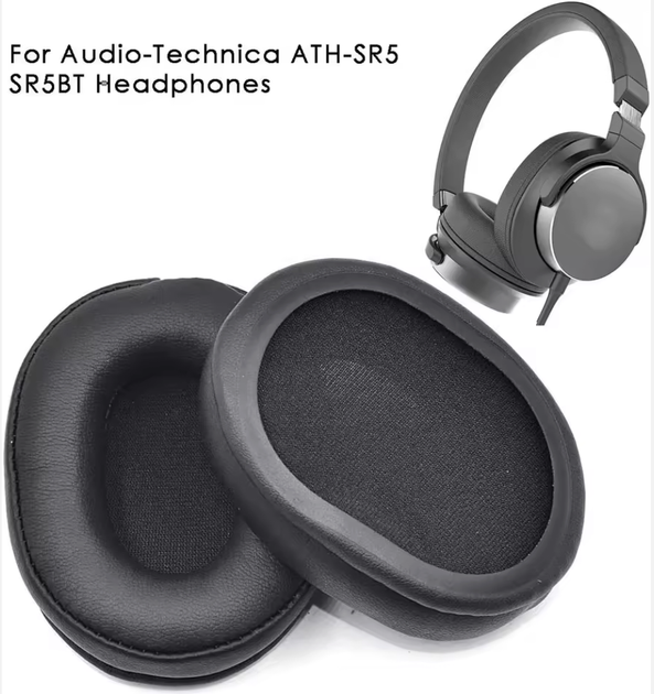 Амбушюры для наушников Audio-Technica ATH-SR5, ATH-SR5BT black черные - Фото 2 Амбушюры для наушников Audio-Technica ATH-SR5, ATH-SR5BT black черные - изображение 2
