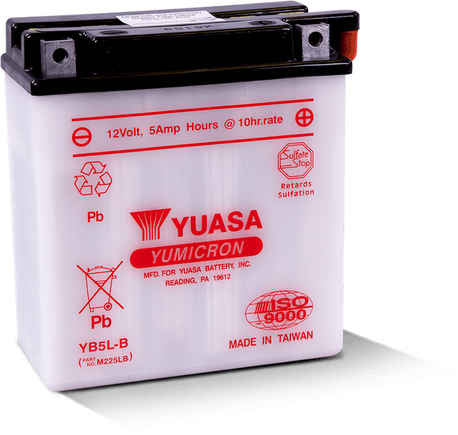 Мото аккумулятор Yuasa 12V 5.3Ah (121x61x131 мм) мотоакумулятор для мотоцикла скутера мопеда сухозарядженний (YB5L-B) - зображення 2