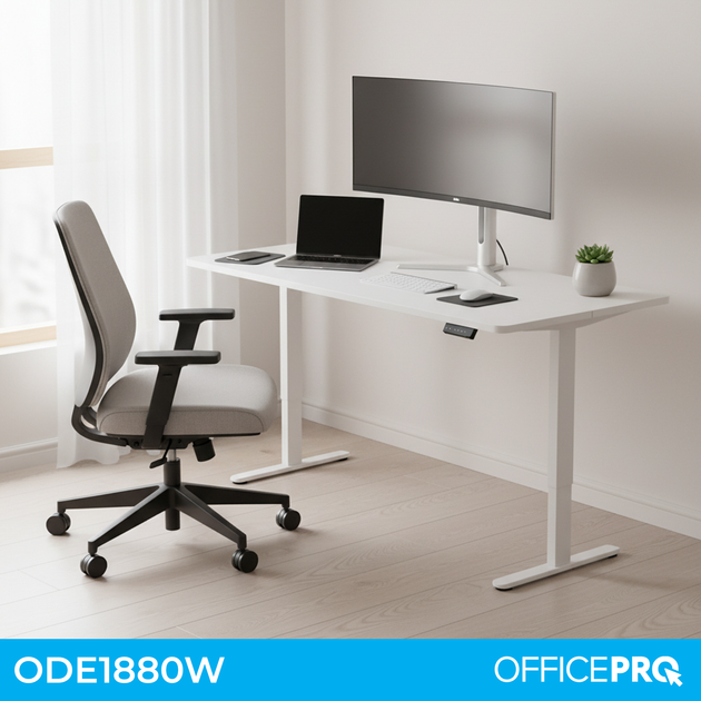 Стол с электрорегулировкой высоты OfficePro ODE1880W 1800 x 800 мм White (ODE1880W) - Фото 3 Стол с электрорегулировкой высоты OfficePro ODE1880W 1800 x 800 мм White (ODE1880W) - изображение 3