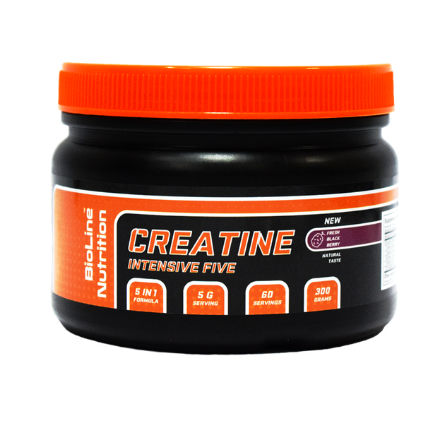 Креатин Bioline Intensive Five Ежевика 0,3 кг - Фото 1 Креатин Bioline Intensive Five Ежевика 0,3 кг - изображение 1