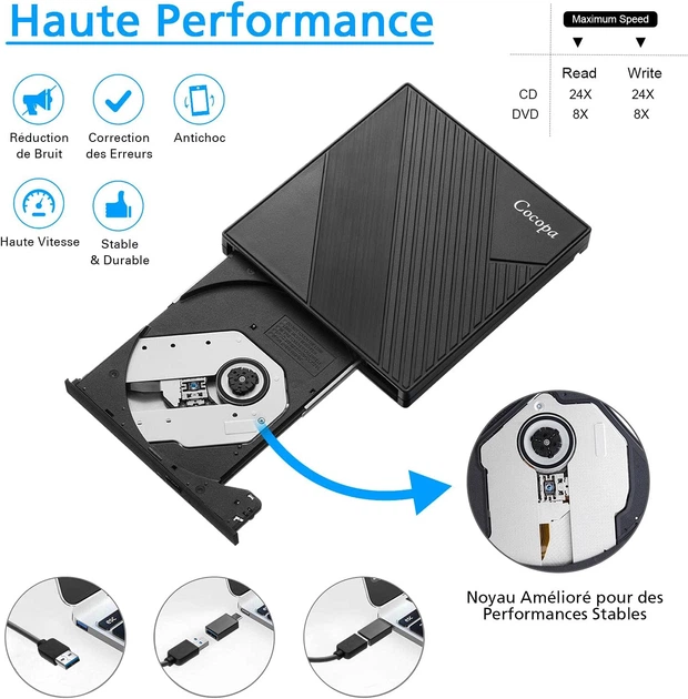 Внешний DVD привод Cocopa USB 3.0 типа C - изображение 4