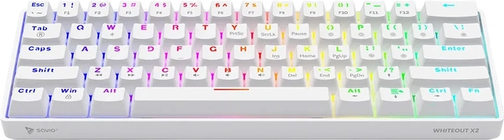 Клавіатура дротова Savio Whiteout X2 Outemu Blue USB White (SAVGK-WHITEOUT X2 BLUE) - зображення 2