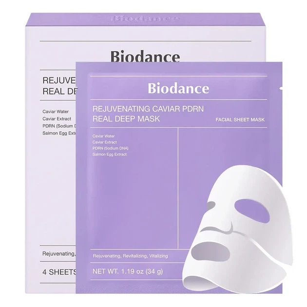 Омолаживающая гидрогелевая маска Biodance Rejuvenating Caviar PDRN Real Deep Mask с икрой и PDRN, 34 грамм 1 шт - изображение 3