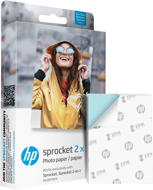 Papier fotograficzny HP Sprocket 2” x 3” Premium Zink Sticky-Back Photo Paper 50 szt (SB6357) - obraz 2