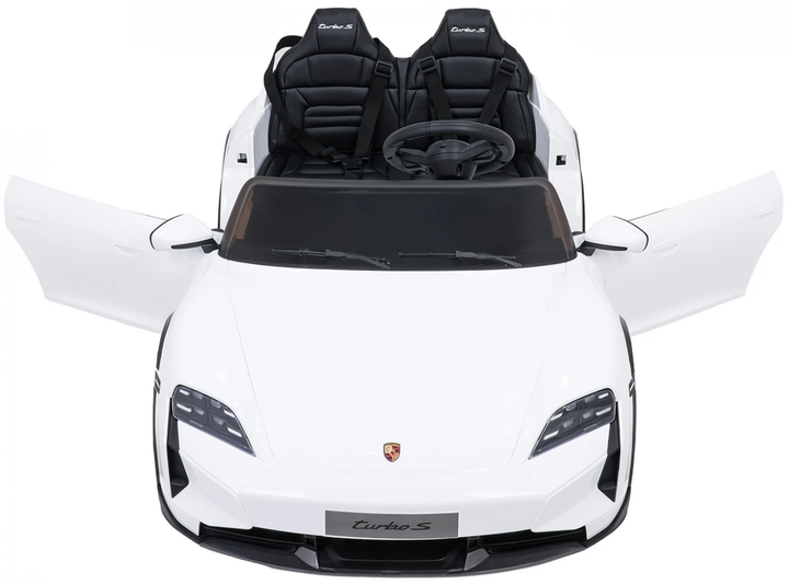 Samochód elektryczny dla dzieci Porsche Taycan Turbo S 2-osobowy Biały (5903864988277) - obraz 10