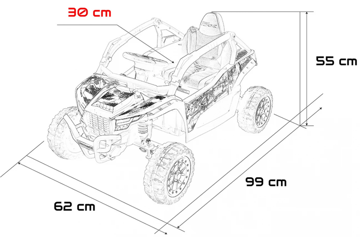 Samochód elektryczny dla dzieci Buggy Kawasaki TERYX KRX1000 1-osobowy Beżowy (5903864979367) - obraz 10