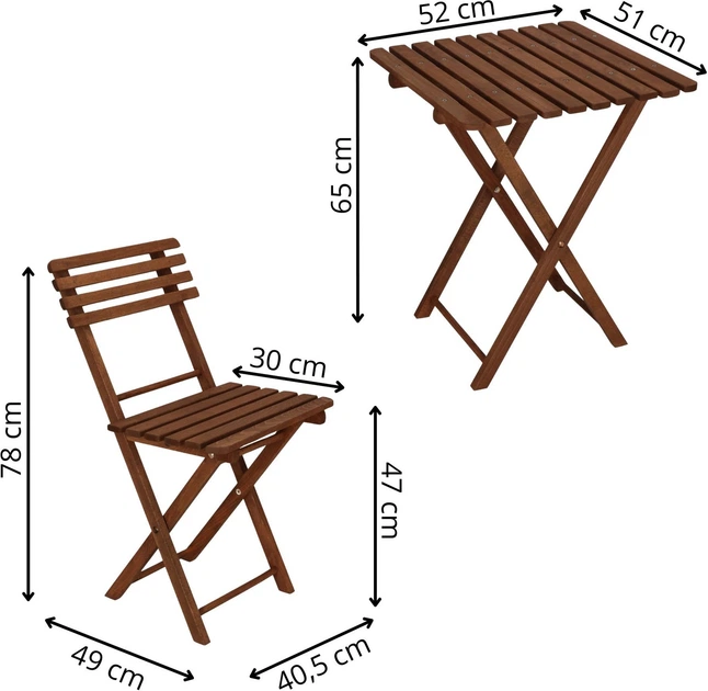 Набір садових меблів Springos BS001DB Темно-коричневий - зображення 12