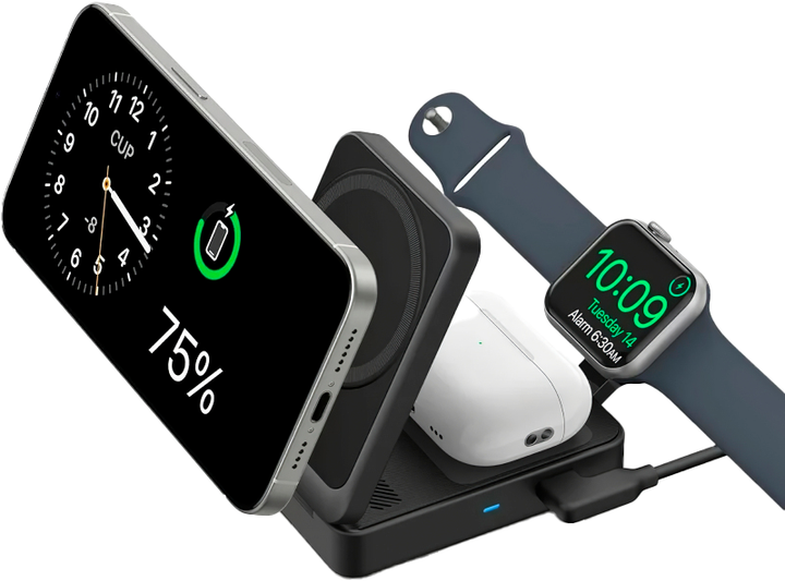 Станція магнітна зарядна Anker MagGo 15 Вт 3-in-1 Black (B2557311) - зображення 2