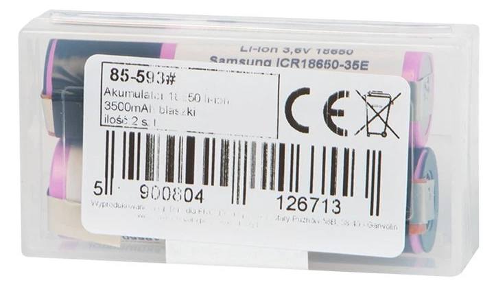 Baterie Blow 18650 li-ion 3500 blaszki 2 sz 3.6V SAMSUNG box (5900804126713) - obraz 2