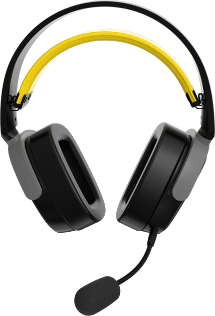 Бездротові ігрові навушники Ajazz AHM09 MAX Black Gray Yellow (AHM09-MAX-BGY) - Фото 2 Бездротові ігрові навушники Ajazz AHM09 MAX Black Gray Yellow (AHM09-MAX-BGY) - зображення 2