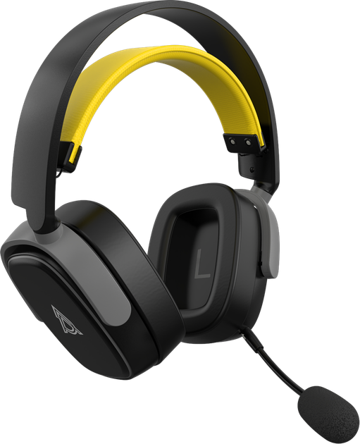 Бездротові ігрові навушники Ajazz AHM09 MAX Black Gray Yellow (AHM09-MAX-BGY) - Фото 6 Бездротові ігрові навушники Ajazz AHM09 MAX Black Gray Yellow (AHM09-MAX-BGY) - зображення 6