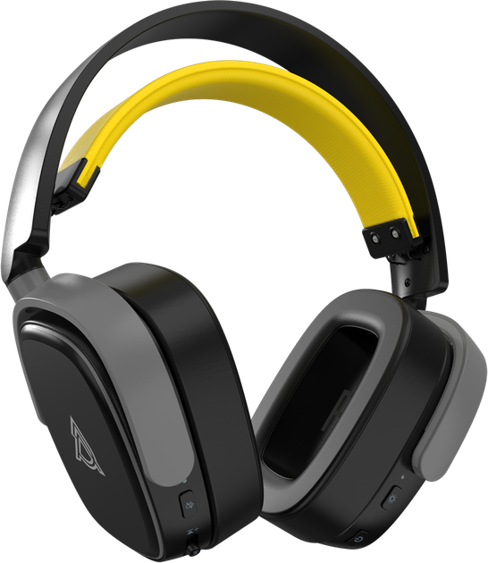 Бездротові ігрові навушники Ajazz AHM09 MAX Black Gray Yellow (AHM09-MAX-BGY) - Фото 7 Бездротові ігрові навушники Ajazz AHM09 MAX Black Gray Yellow (AHM09-MAX-BGY) - зображення 7