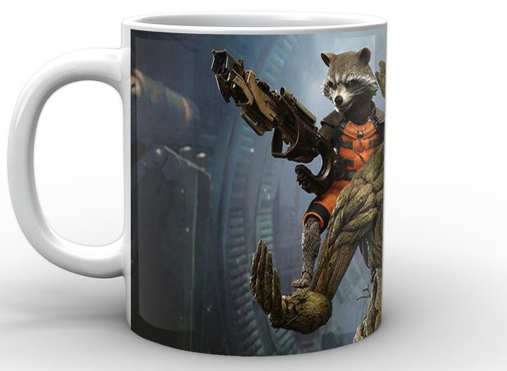 Чашка с принтом Стражи Галактики Guardians of the Galaxy Енот и Грут GG.02.035 Кружка керамическая 0,33 - изображение 3