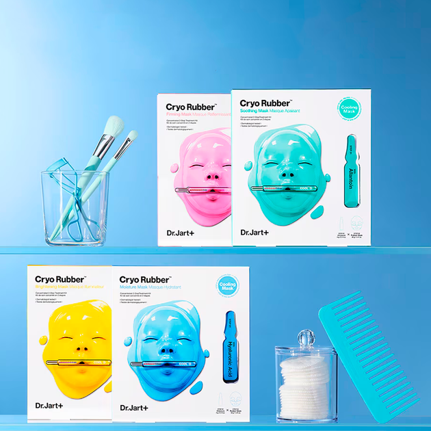 Dr. Jart Зміцнююча маска для обличчя, двоетапний набір, Cryo Rubber Firming Face Mask, Step1,2, 4g & 40g - зображення 4