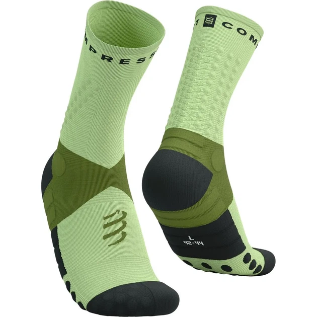 Беговые носки для марафона на длинные дистанции Compressport Ultra Trail Socks V2.0 Woodbine/shadow lime L (100081079) - изображение 2