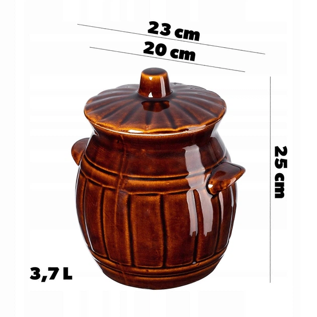 Beczka kamionkowa Kadax Helios z pokrywką 3.7 l (5903699479957) - obraz 3