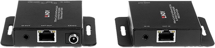 Hub Lindy 2 Port HDMI 2.0 IR Extender PoC & Loop Out Metal Black (4002888382083) - obraz 4