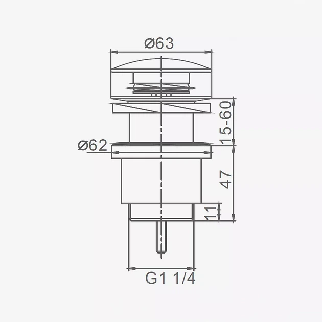 Донный клапан для умывальника клик-клак 41мм 1 1/4 gungrey Frap F62-9 - изображение 5