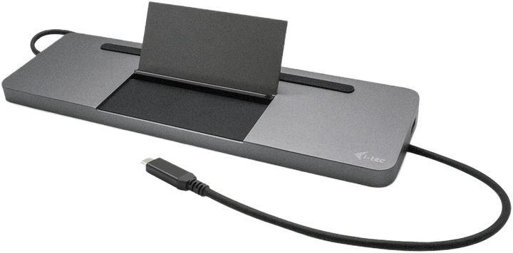 Док-станція i-tec USB-C Metal Ergonomic 4K 3x Display Docking Station Silver (C31FLATPRO100) - зображення 2