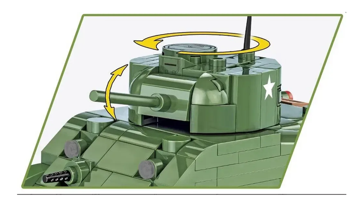 Конструктор танк Historical Collection World War II 2715 Sherman M4A1 COBI 2715 - изображение 3