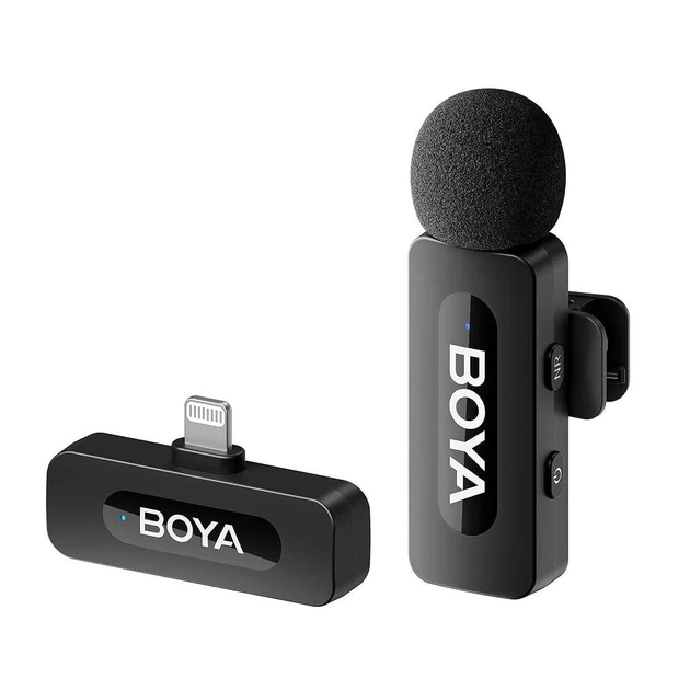 Профессиональный петличный микрофон беспроводной Boya BY-V2 Lightning 2шт Black (18871) - изображение 5