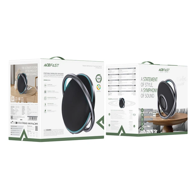 Беспроводная портативная колонка Acefast K5 Pro Portable wireless Speaker BT5.4 4000mAh Black (6974316285465) - Фото 8 Беспроводная портативная колонка Acefast K5 Pro Portable wireless Speaker BT5.4 4000mAh Black (6974316285465) - изображение 8