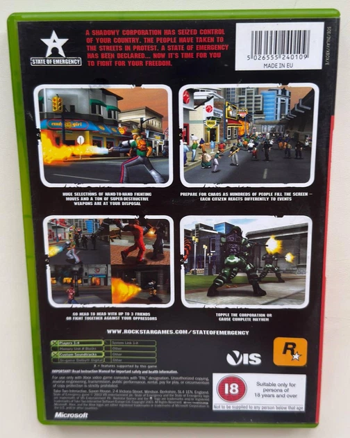 Диск для XBOX Original - State Of Emergency, англійська версія, Б/В - зображення 2