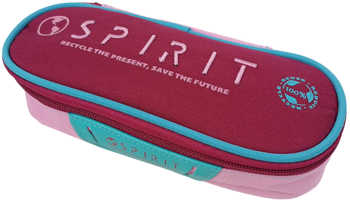 Пенал шкільний Spirit 23x9x7 см поліестер Бордово-рожевий - Фото 2 Пенал шкільний Spirit 23x9x7 см поліестер Бордово-рожевий - зображення 2