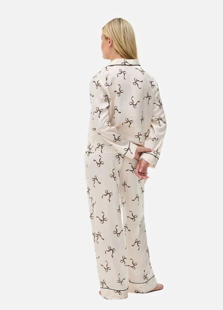 Сатинова пижамна рубашка Boyfriend Primark S для дома и сна Айвори (8705) - изображение 4