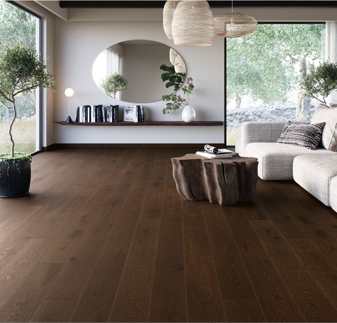 Паркетная доска Floor`360 Дуб DARK CHOC 1-полосная Лак - изображение 3