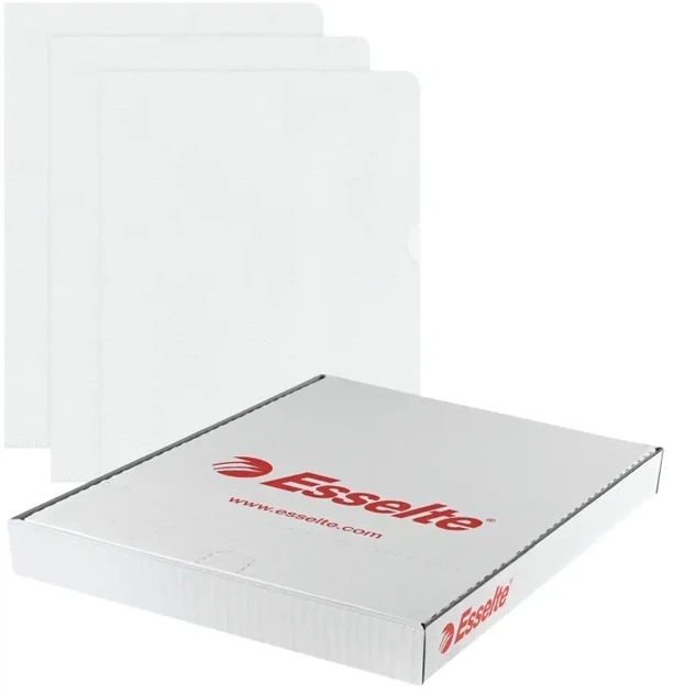Zestaw teczek narożnych Esselte Polypropylene (PP) A4 100 szt Przezroczyste 56218 (4001536562181) - obraz 3