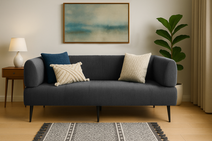 Диван офисный Tobi Sho Бенно-1 ЛЮКС с подлокотниками, велюр (вельвет), 1800×720×750, Lotus 96 Серый - изображение 3