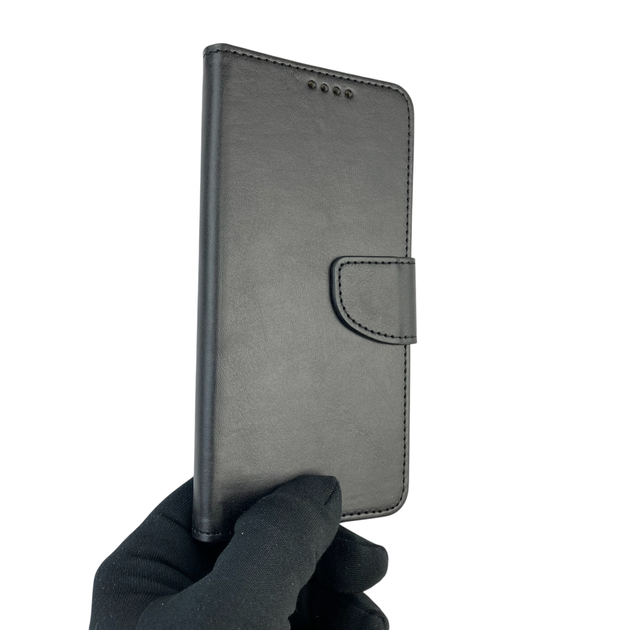 Чохол-книжка для телефона Xiaomi Redmi 9A шкіряна з магнитною застібкою із відділенням для карток чорна - зображення 2