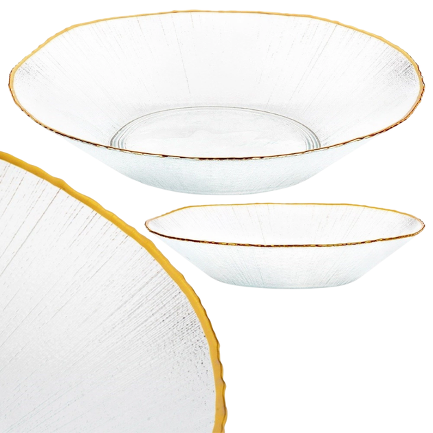 Miska sałatkowa Vilde szklana Złota 29.5 cm 1.6 l (8721037049276) - obraz 3